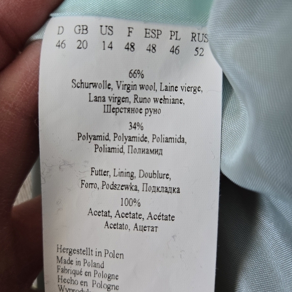 OLSEN EUROPE Virgin Wool Grey 3/4 Sleeve Sweater. Size 14 - Picture 9 of 12